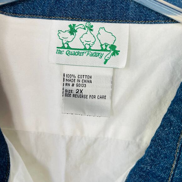 Quacker Factory white angel buttondown shirt size 2X - Picture 3 of 7